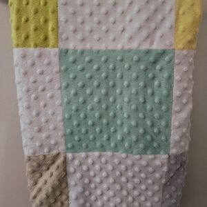 Circo Yellow and Gray Textured Patchwork Blanket